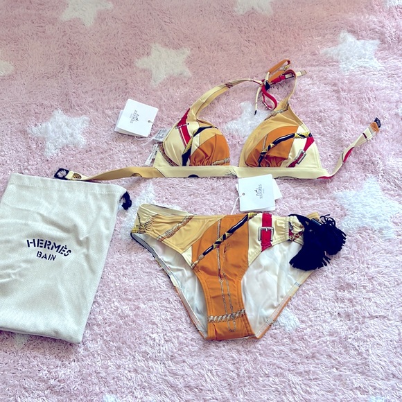 Hermes | Swim | Hermes Haut Maillot De Bain Clic Clac Orange